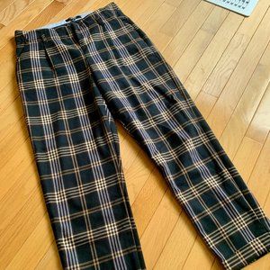 Twins (Made in Italy) Navy and Tan Plaid Trousers